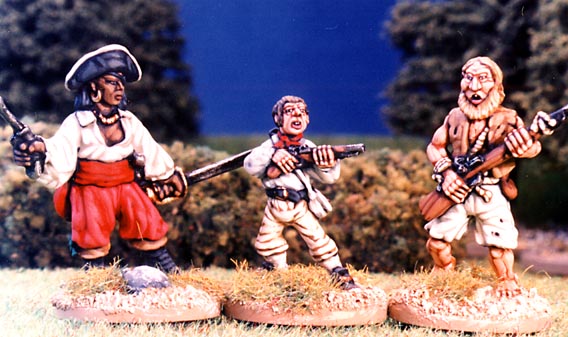 MILADY MARMALADE & JIM AND BEN FROM TRESURE ISLAND COLLECTION. http://www.wargamesfoundry.com/collections/CUT/2/index.asp