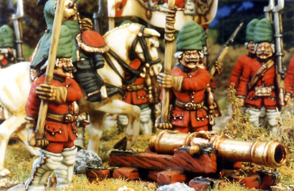 ARTILLERYMEN ARE GRENADIER STANDARD BEARERS GIVEN ARTILLERY TOOLS. CLICK TO GO TO SYW SECTION