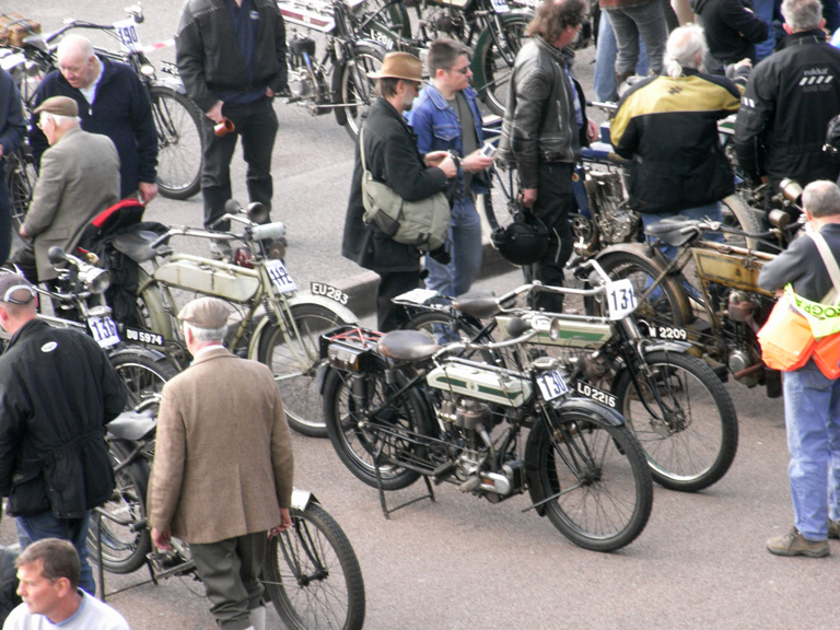 long shot of old bikes