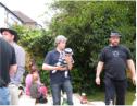 Jez with his new bundle flanked by Angus and Ivan: hat buddies