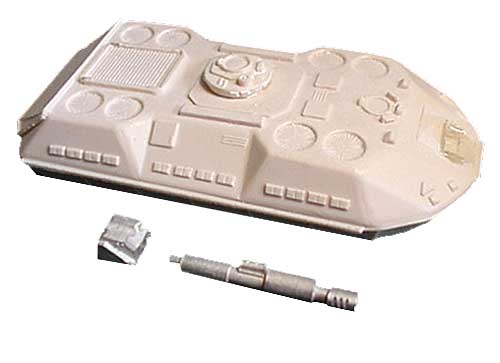 The basic componenents - the Blower tank hull  and gun minus the turret