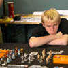 The game in progress - Ross looks pensive